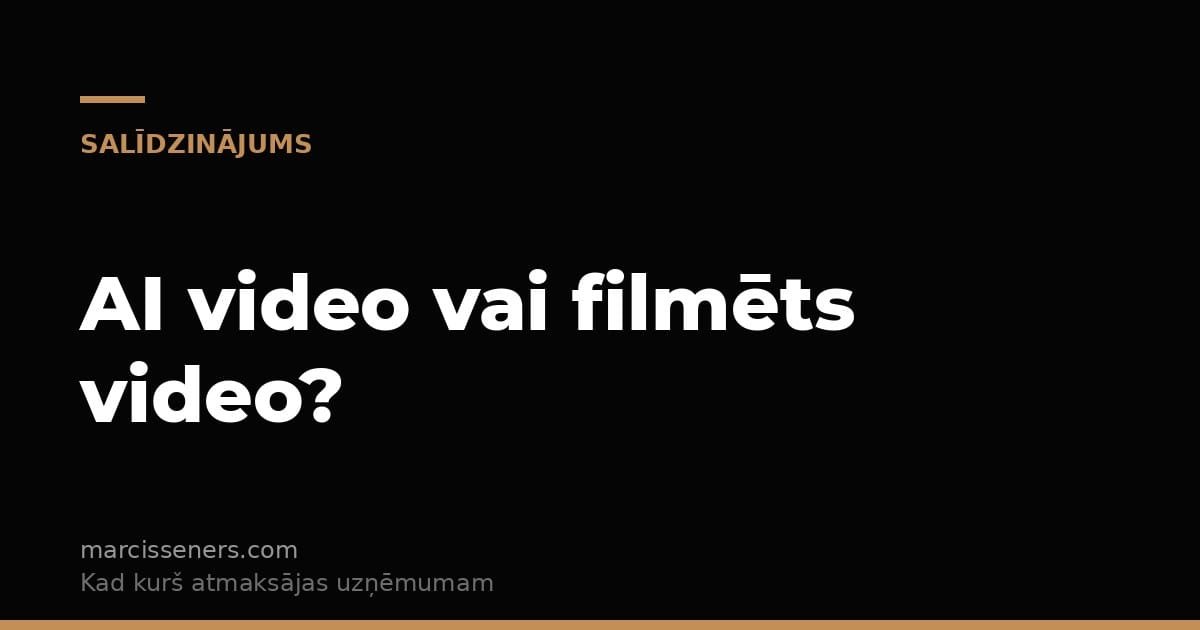AI video pret filmētu video — kad kurš atmaksājas uzņēmumam