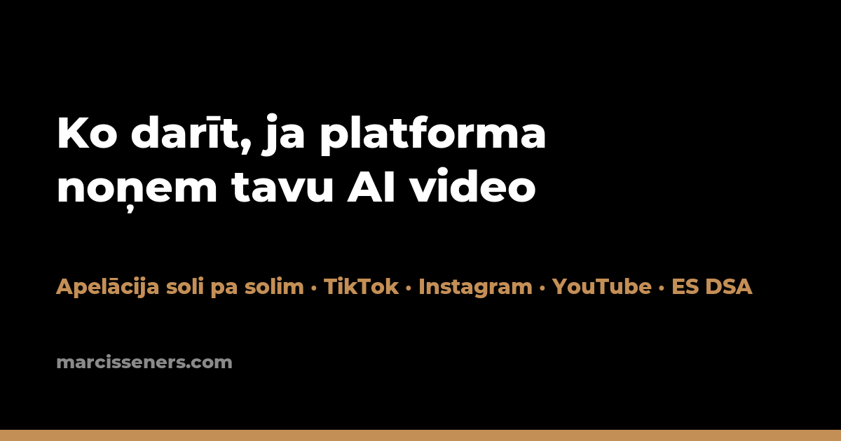 Ko darīt, ja platforma noņem tavu AI video — apelācija soli pa solim