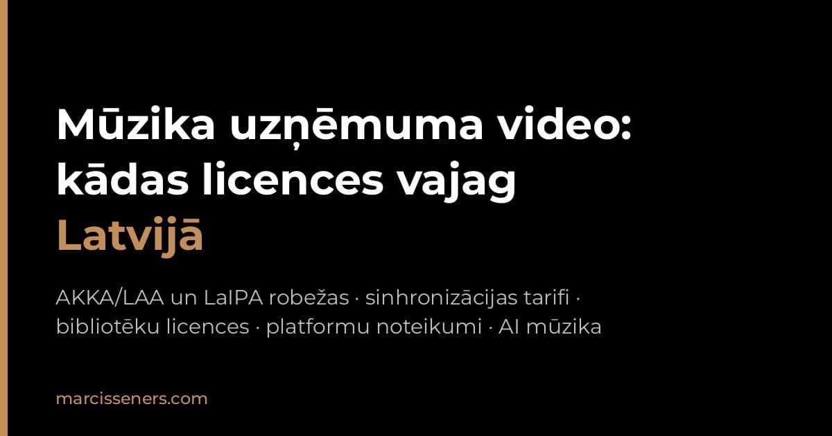Mūzika uzņēmuma video: kādas licences vajag Latvijā