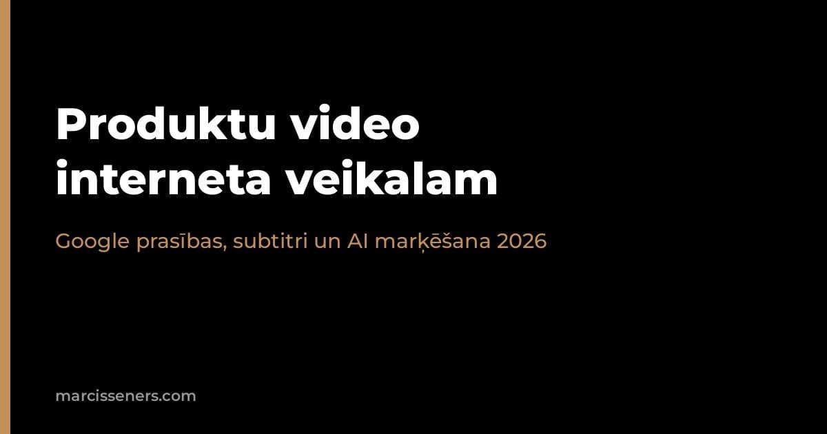 Produktu video interneta veikalam — Google prasības 2026